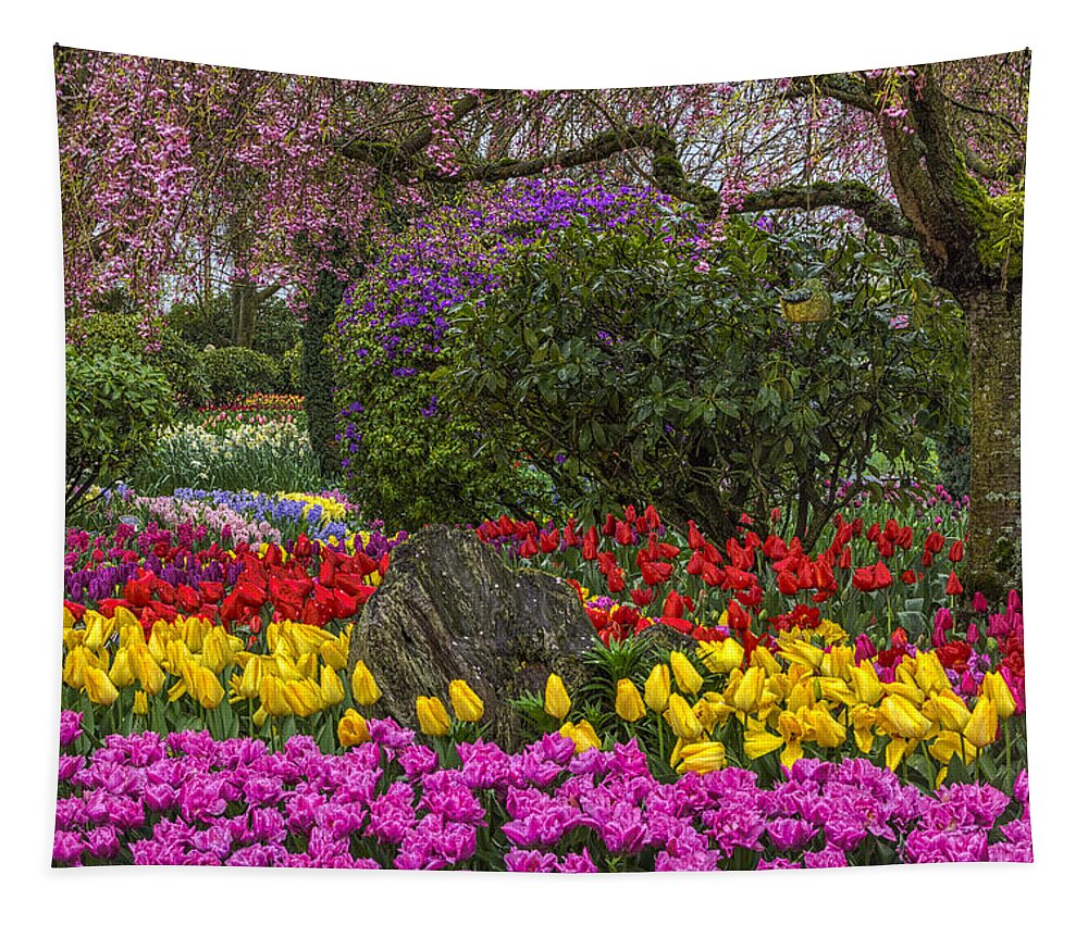 Tulips Tapestry featuring the photograph Roozengaarde Flower Garden by Mark Kiver