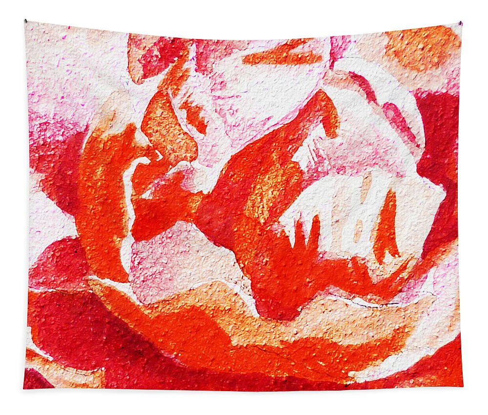 Rose Close Up Tapestry featuring the painting Rose Close Up Watercolor Painting by Irina Sztukowski