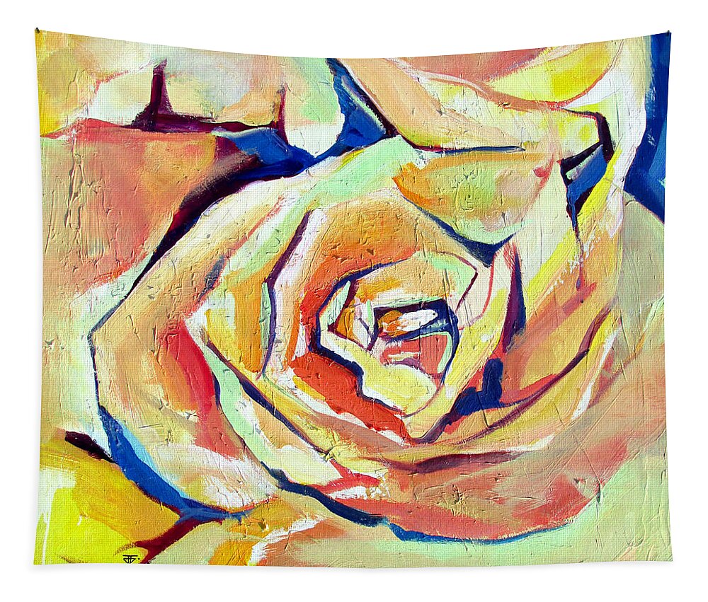 Florals Tapestry featuring the painting Rose Sun by John Gholson