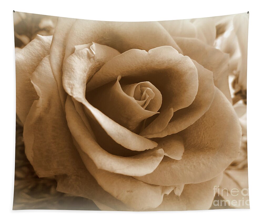 Tea-dyed Tapestry featuring the photograph Rose Vignette by Susan Lafleur