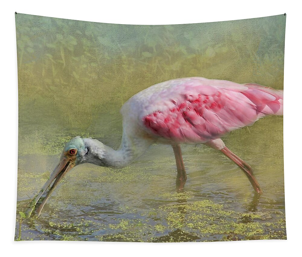 Roseate Spoonbill Tapestry featuring the photograph Rosie by HH Photography of Florida