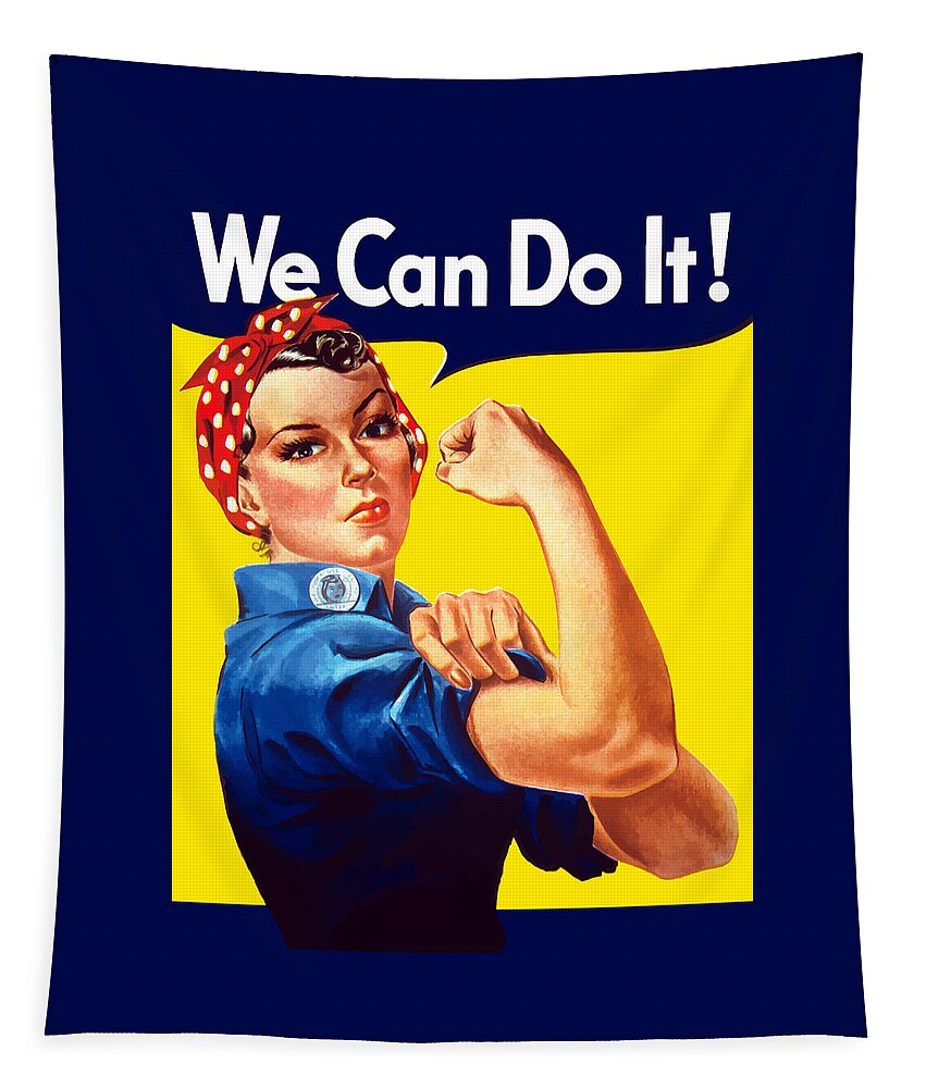 Rosie The Riveter Tapestry featuring the painting Rosie The Rivetor by War Is Hell Store