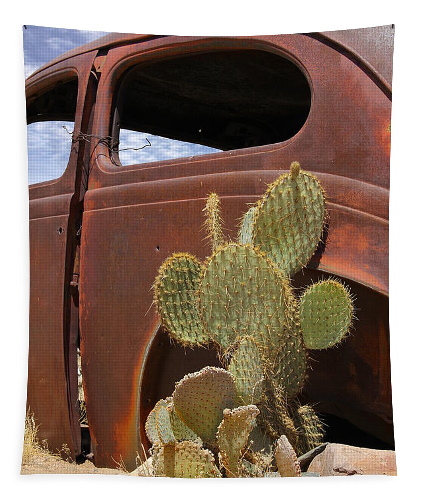 Southwest Tapestry featuring the photograph Route 66 Cactus by Mike McGlothlen
