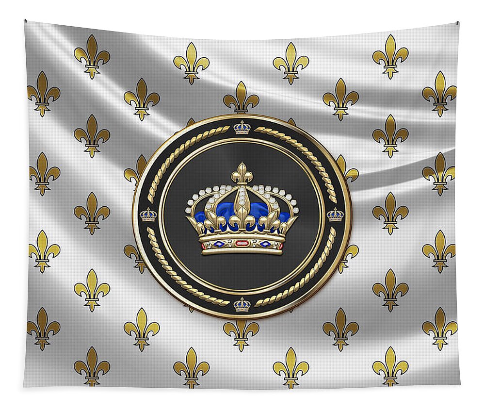 'royal Collection' By Serge Averbukh Tapestry featuring the digital art Royal Crown of France over Royal Standard by Serge Averbukh