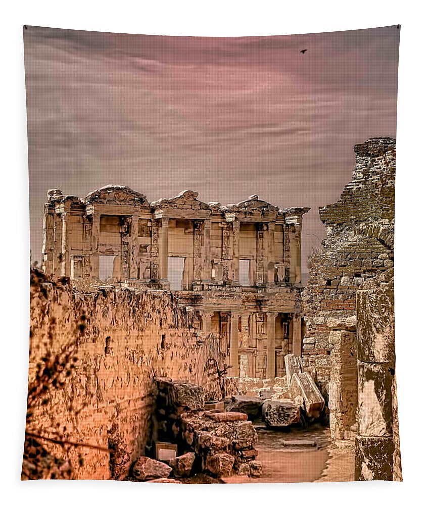 Europe Tapestry featuring the photograph Ruins of Ephesus by Tom Prendergast