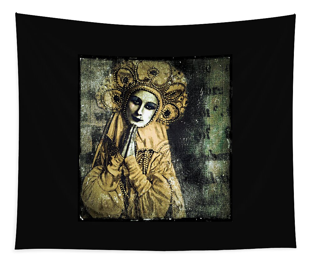 Russian Icon Tapestry featuring the digital art Russian Icon by Delight Worthyn