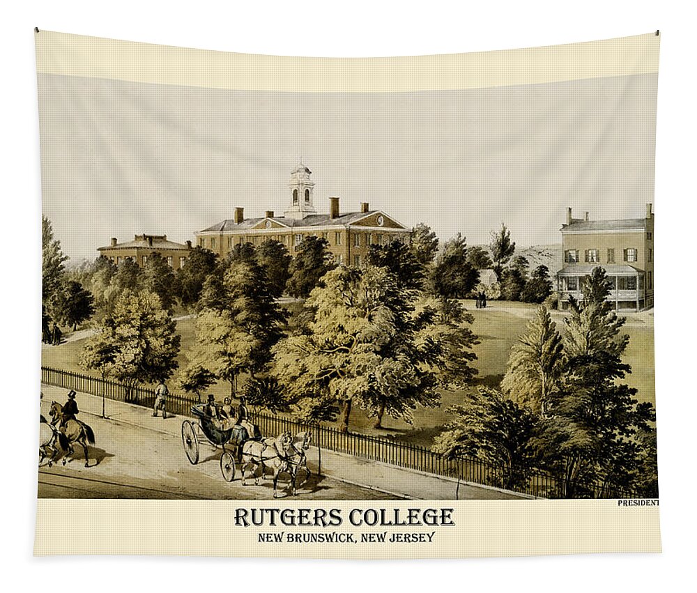 Rutgers University Tapestry featuring the photograph Rutgers 1849 by Andrew Fare