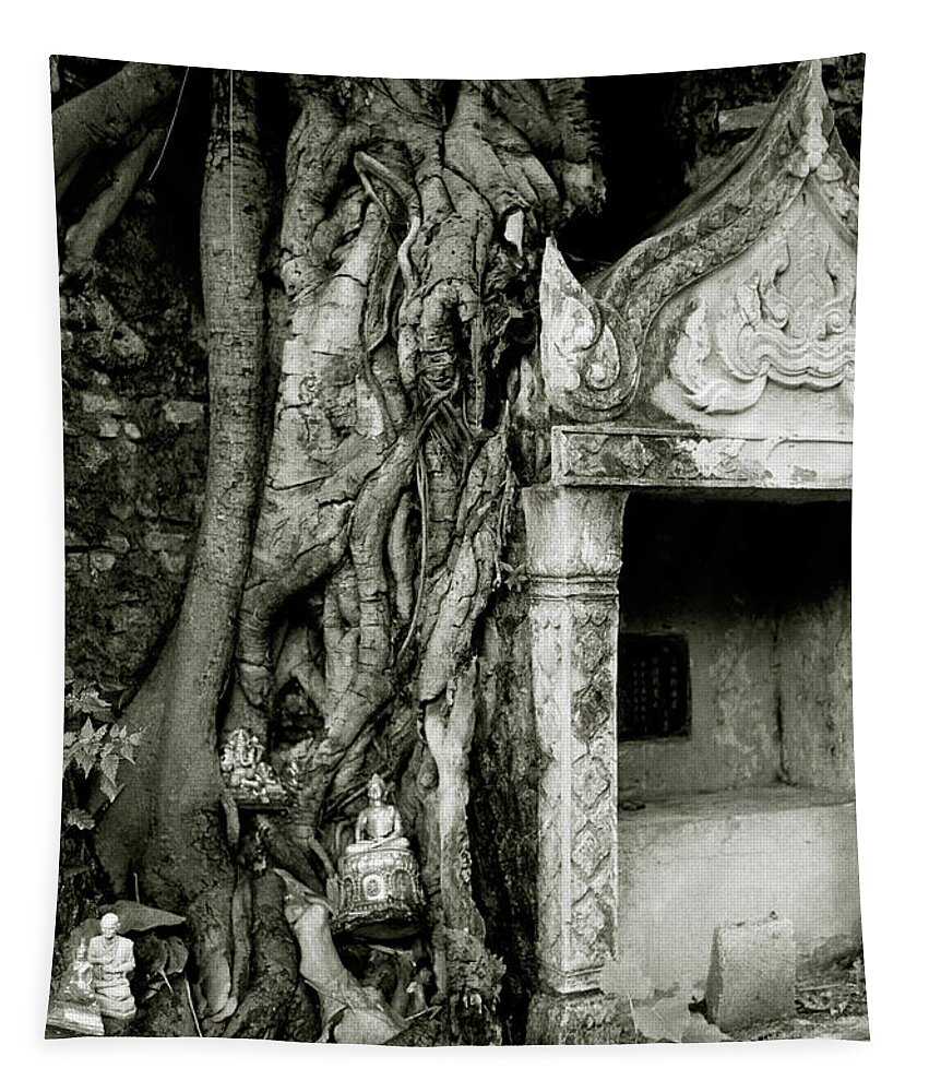 Shrine Tapestry featuring the photograph Sacred Bangkok Shrine by Shaun Higson