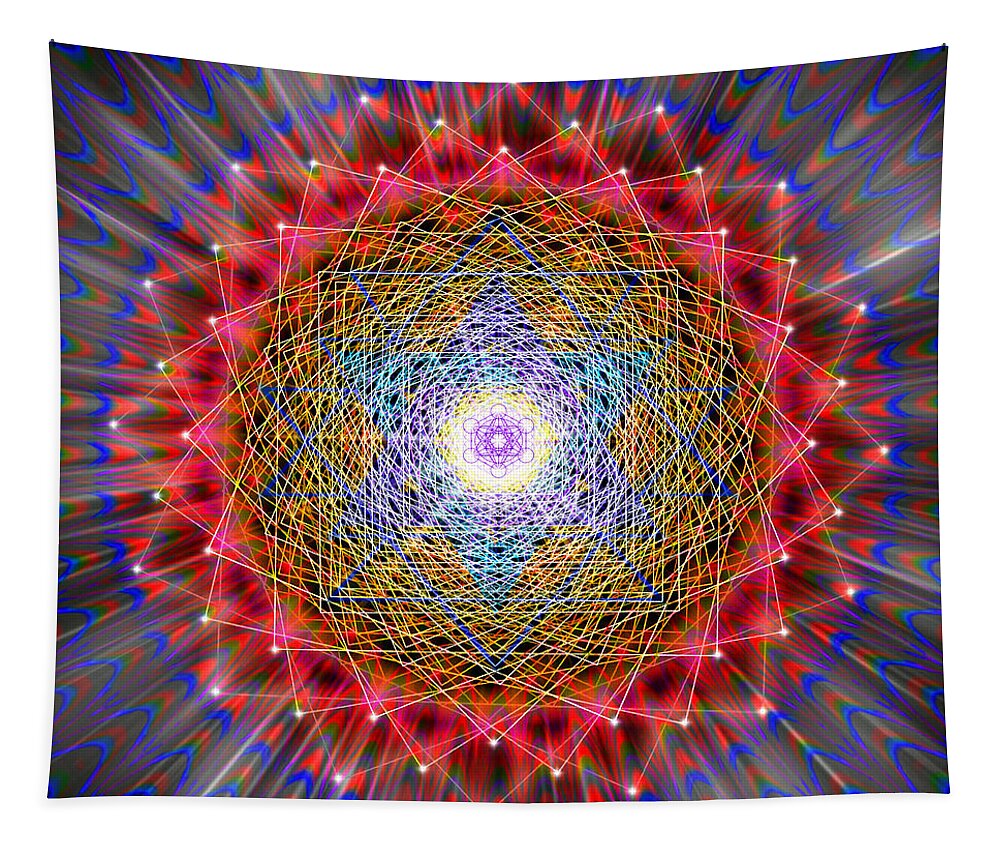 Endre Tapestry featuring the digital art Sacred Geometry 146 by Endre Balogh