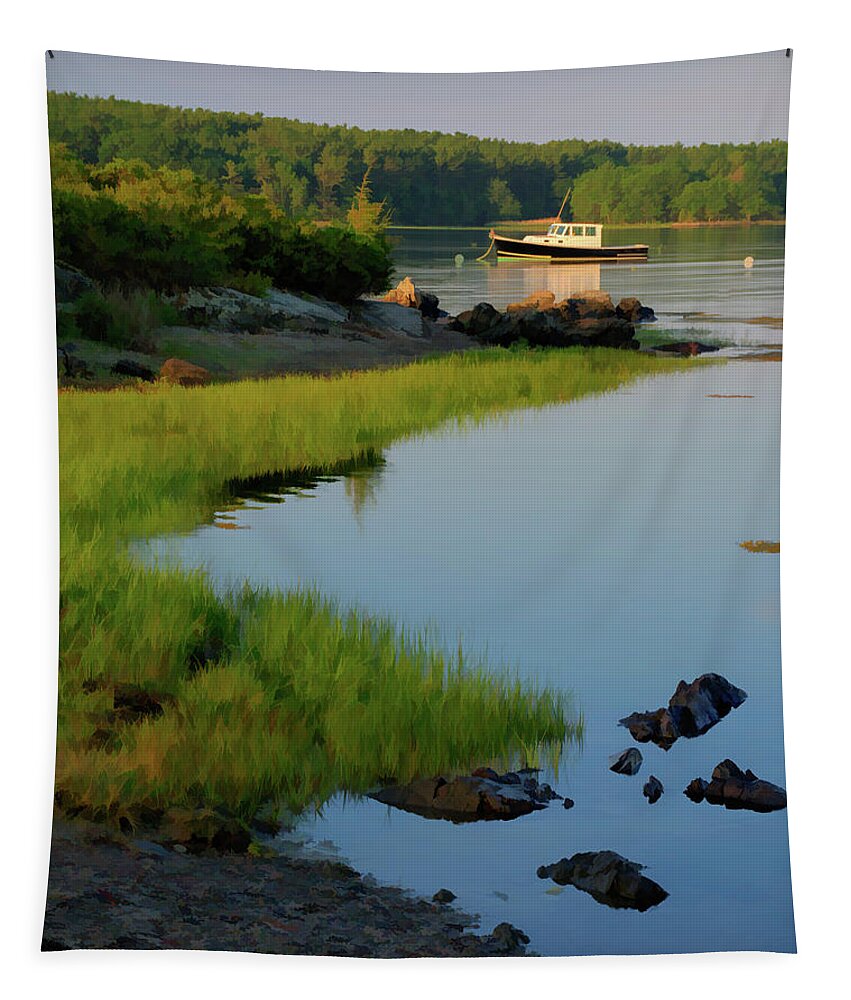 New England Tapestry featuring the photograph Safe Harbor in New Castle by David Thompsen