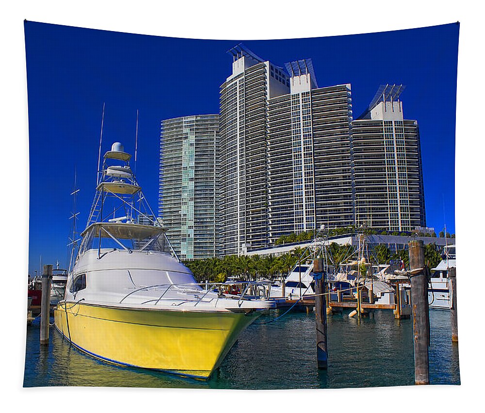 Luxury Yacht Tapestry featuring the photograph Miami Beach Marina Series 32 by Carlos Diaz