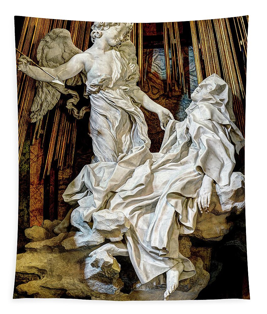 Ecstasy Of Saint Teresa Tapestry featuring the photograph Saint Teresa by Bernini by Weston Westmoreland
