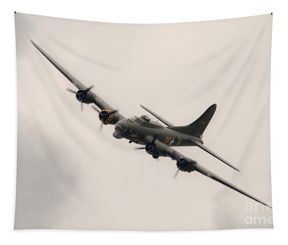 B17 Tapestry featuring the digital art Sally B Flying Fortress by Airpower Art