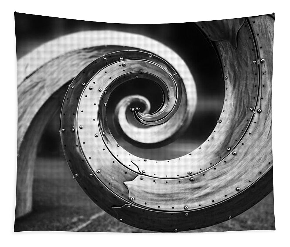 Junk Tapestry featuring the photograph Salmon Waves Black and White by Pelo Blanco Photo