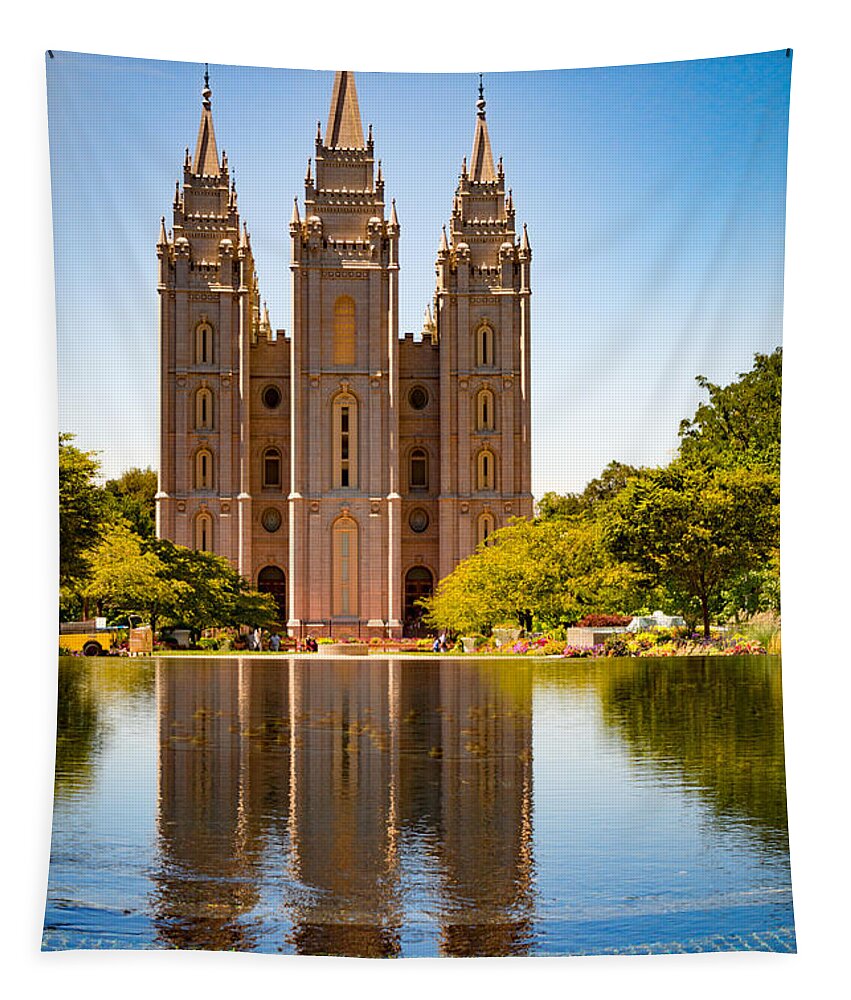 Architecture Tapestry featuring the photograph Salt Lake City Temple by Paul LeSage