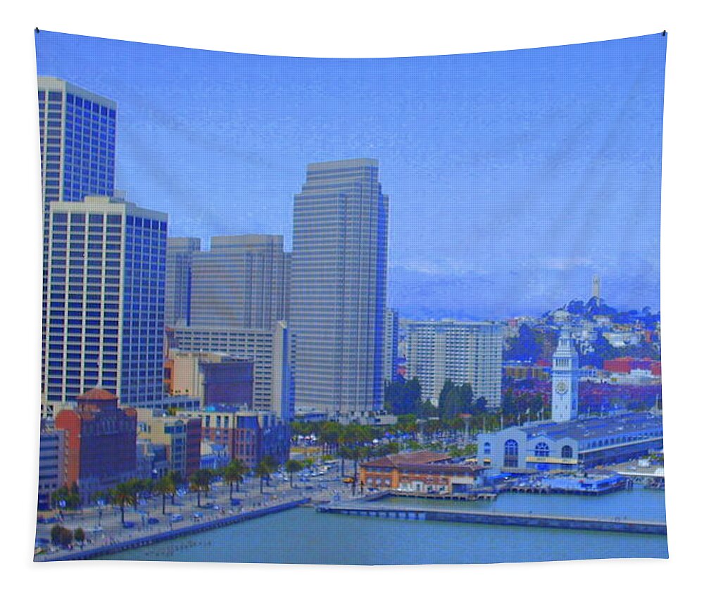 Cityscene Tapestry featuring the photograph San Francisco Bay by Julie Lueders 