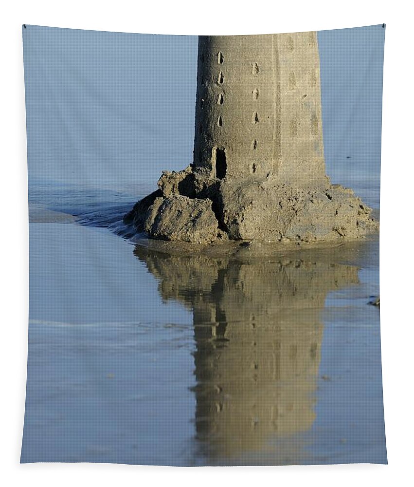 Sand Castle Tapestry featuring the photograph Sand Castle Island and Reflection by Bradford Martin