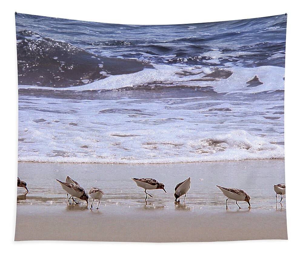 Beach Tapestry featuring the photograph Sand Dancers by Steven Sparks