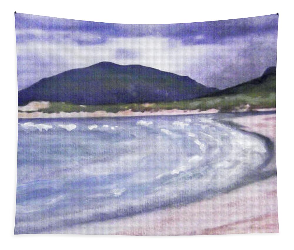 Beach Tapestry featuring the painting Sands, Harris by Richard James Digance