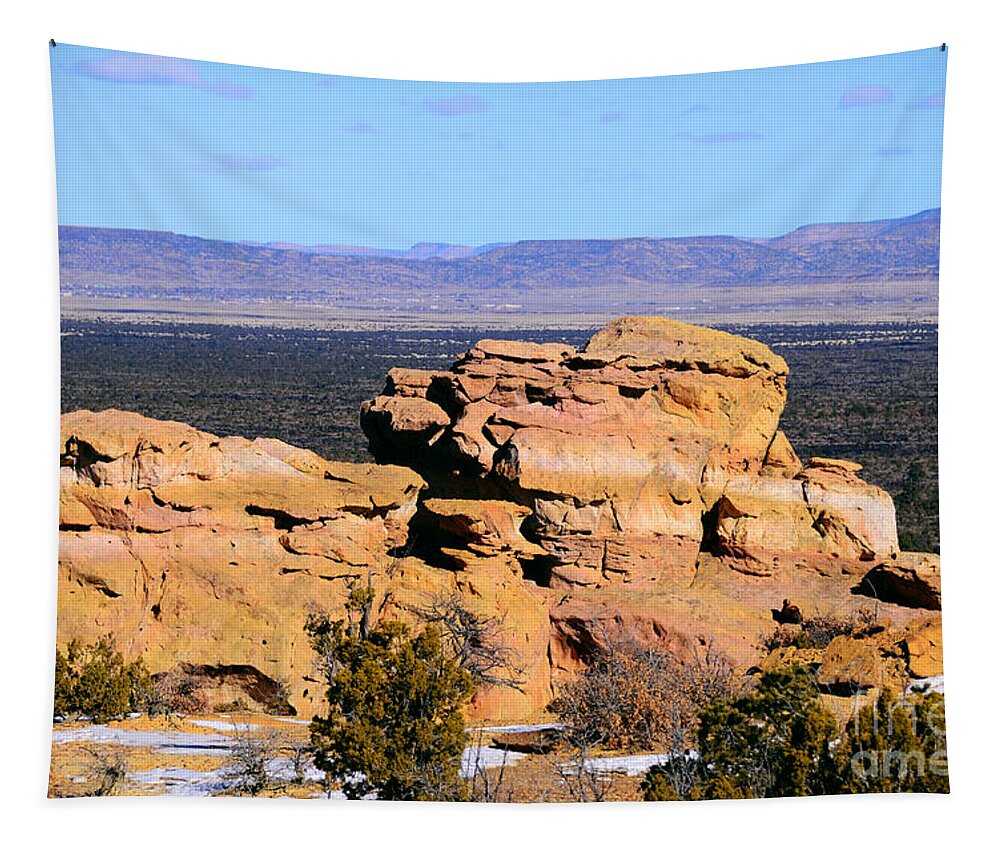 Southwest Landscape Tapestry featuring the photograph Sandstone bluff by Robert WK Clark