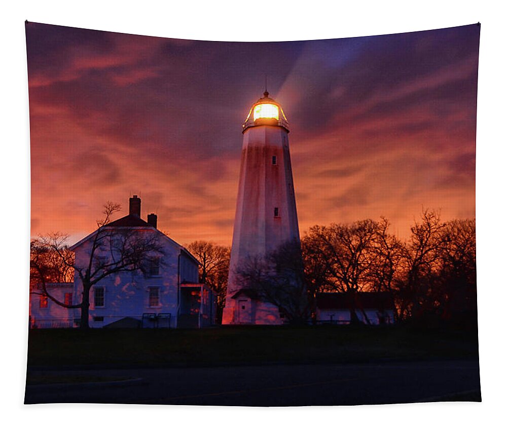 Sandy Hook Lighthouse Tapestry featuring the photograph Sandy Hook Lighthouse by Raymond Salani III