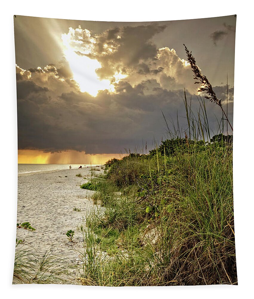 Sanibel Island Tapestry featuring the photograph Sanibel Dune At Sunset by Greg and Chrystal Mimbs