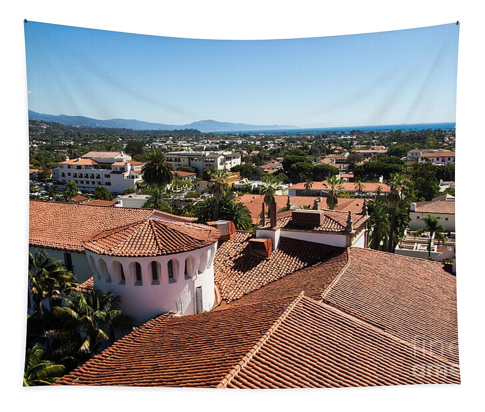 Santa Barbara Tapestry featuring the photograph Santa Barbara From Above by Suzanne Luft