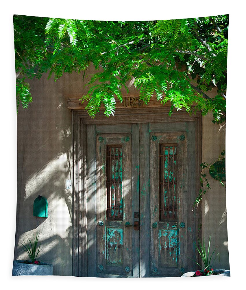 New Mexico Tapestry featuring the photograph Santa Fe Door by David Patterson