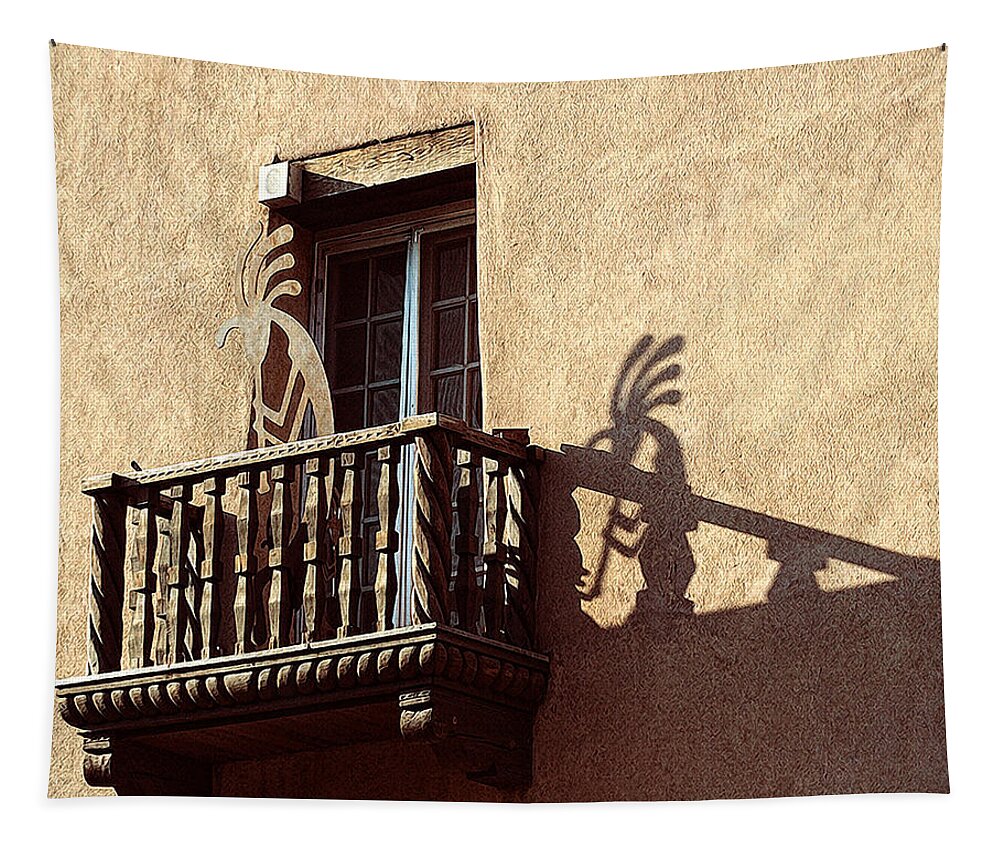 Kokopelli Tapestry featuring the photograph Santa Fe Sunrise by Terry Fiala