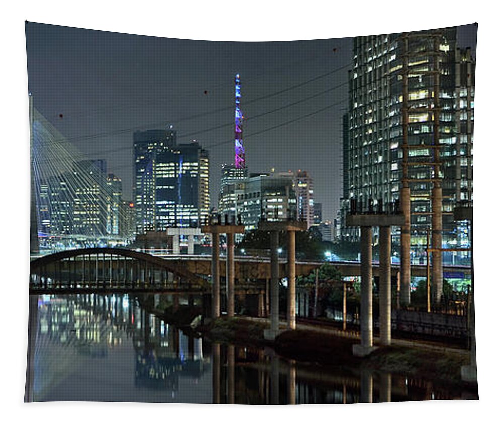 Brooklin Tapestry featuring the photograph Sao Paulo Bridges - 3 generations together by Carlos Alkmin