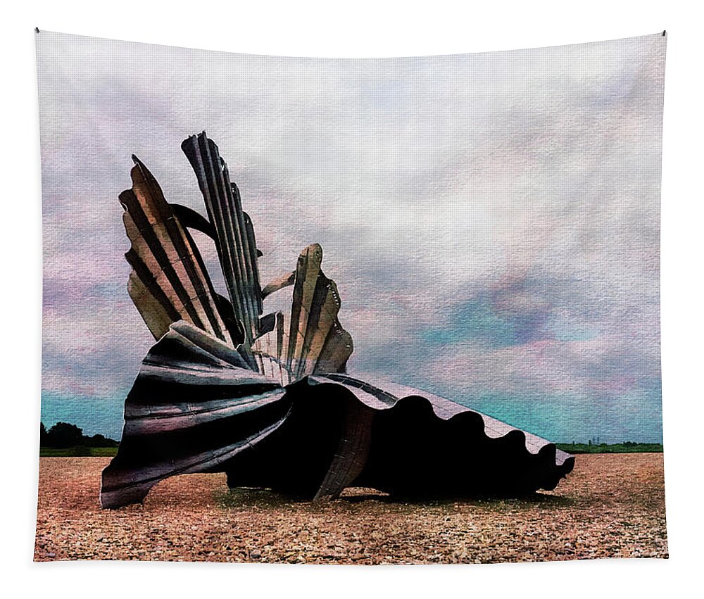 Scallop Tapestry featuring the photograph Scallop Shell at Aldeburgh by John Paul Cullen