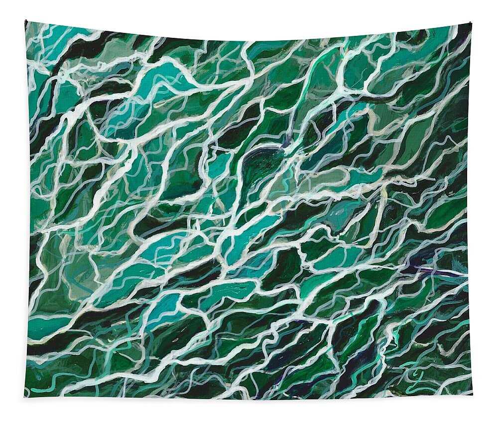 #abstract Tapestry featuring the painting Scattered Waves by Allison Constantino