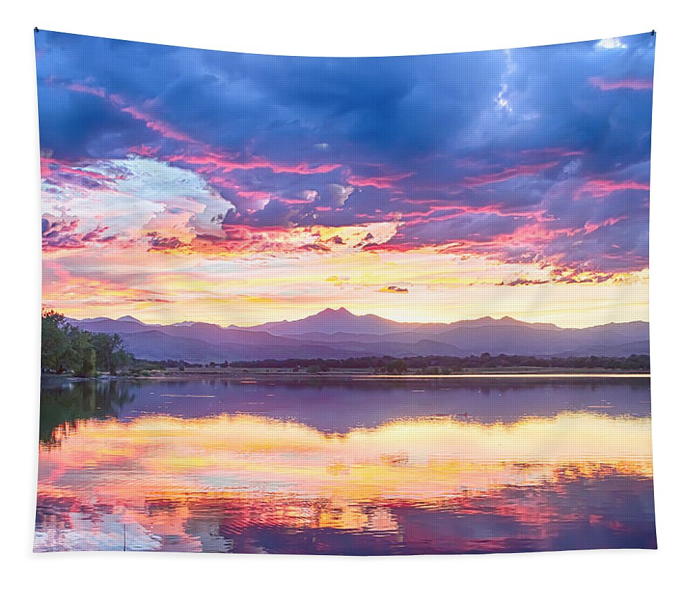 Scenic Tapestry featuring the photograph Scenic Colorado Rocky Mountain Sunset View by James BO Insogna