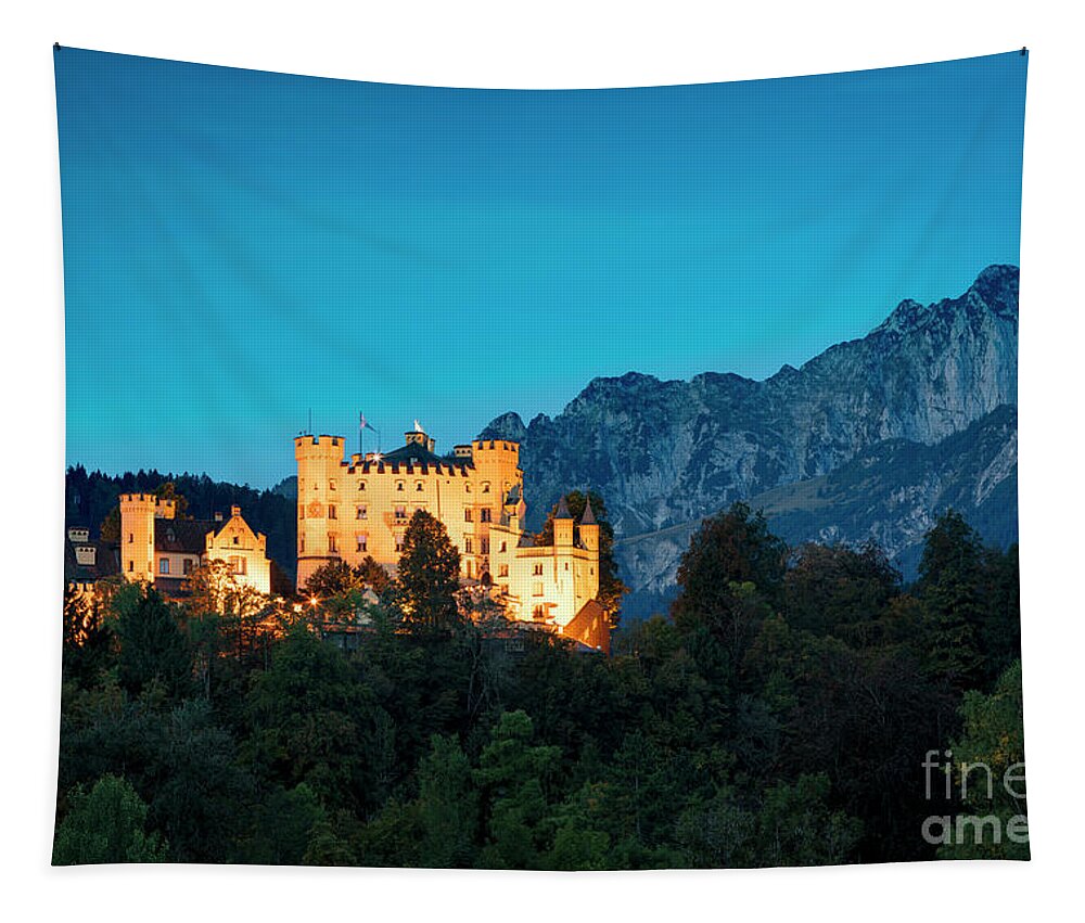 Alps Tapestry featuring the photograph Schloss Hohenschwangau by Brian Jannsen