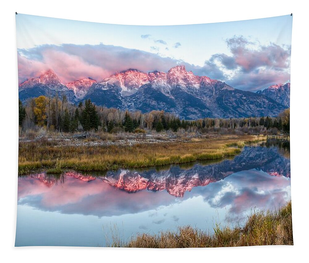 Schwabacher Tapestry featuring the photograph Schwabacher Sunrise 0086 by Kristina Rinell