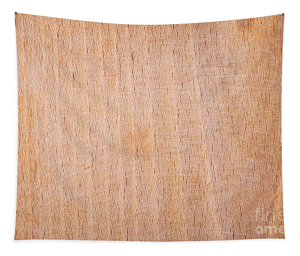 Wood Tapestry featuring the photograph Scratched wooden chopping board by Arletta Cwalina