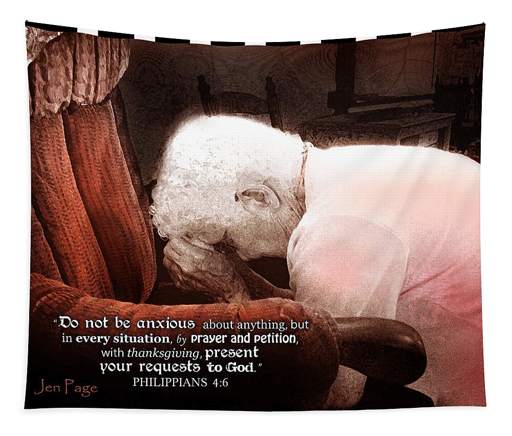 Jennifer Page Tapestry featuring the photograph Scripture Art  War Room by Jennifer Page