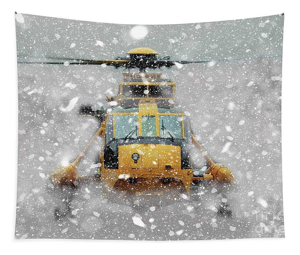 Sikorsky Tapestry featuring the digital art Sea King Snow by Airpower Art
