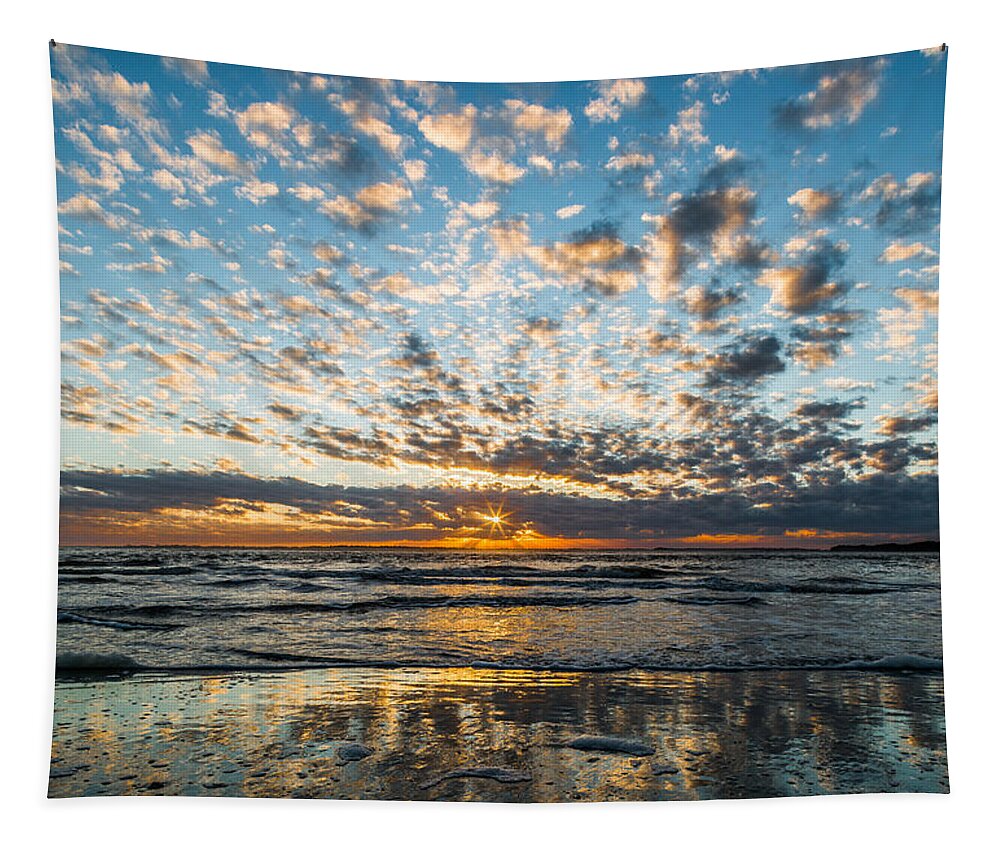 Folly Beach Tapestry featuring the photograph Sea of Clouds - Folly Beach SC by Donnie Whitaker