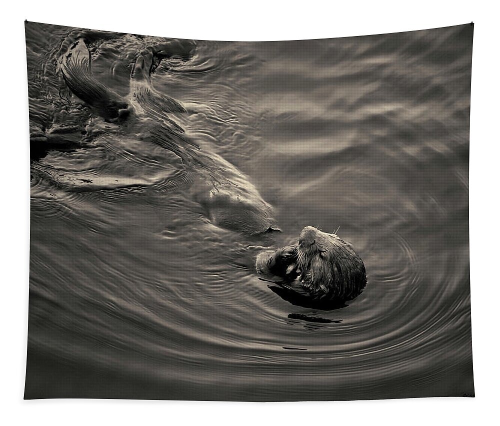Sea Otter Tapestry featuring the photograph Sea Otter III Toned by David Gordon