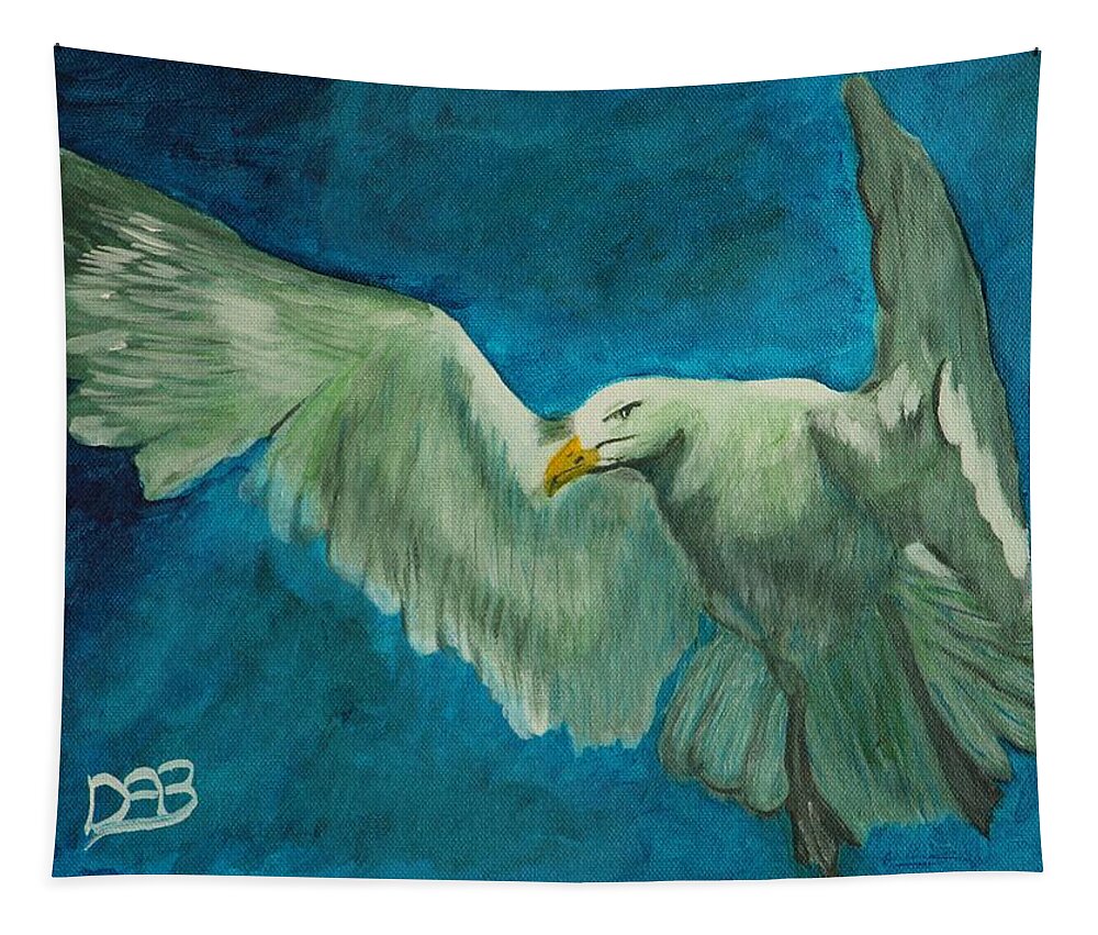 Bird Tapestry featuring the painting SeaGull by David Bigelow