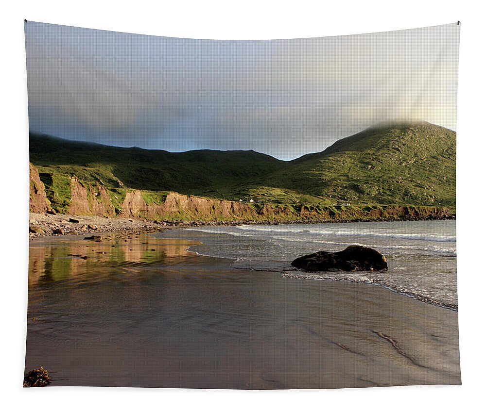 Beach Tapestry featuring the photograph Seaside Reflections, County Kerry, Ireland by Aidan Moran