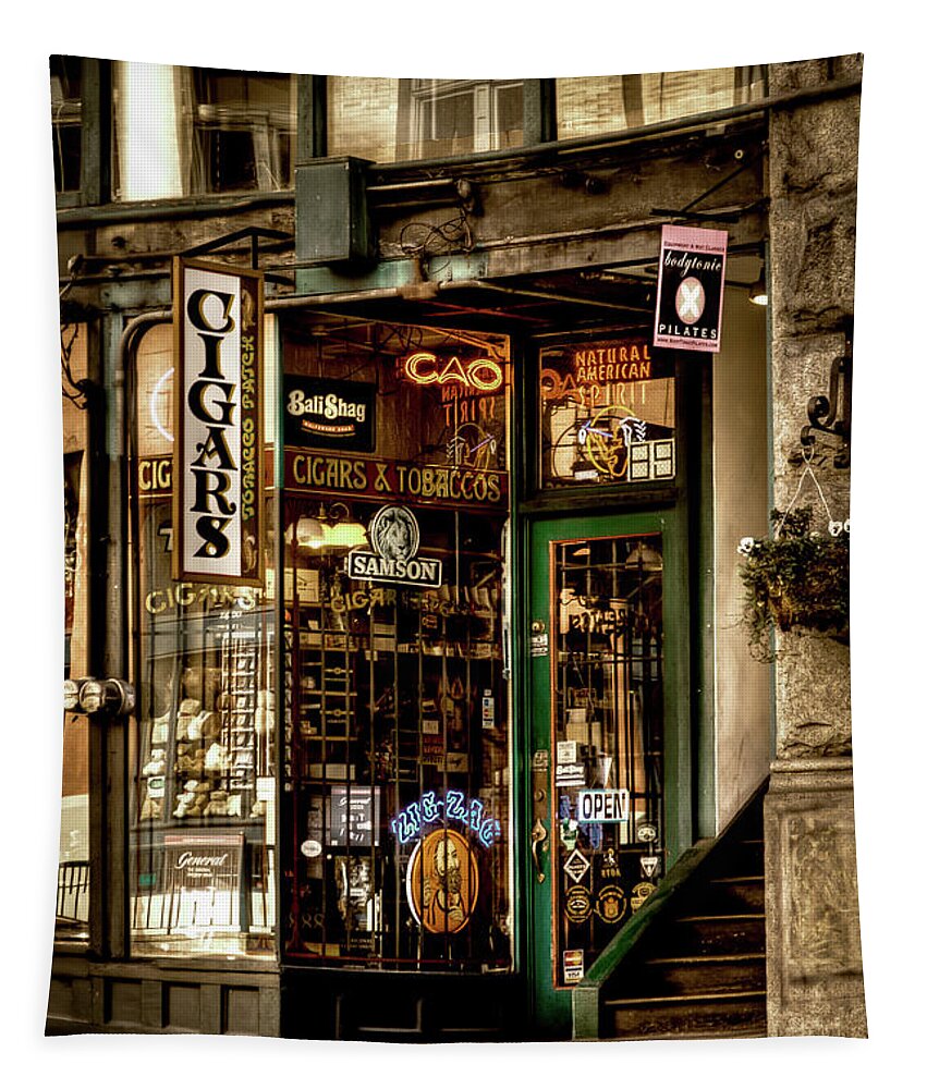 Seattle Cigar Shop Ii Tapestry featuring the photograph Seattle Cigar Shop II by David Patterson