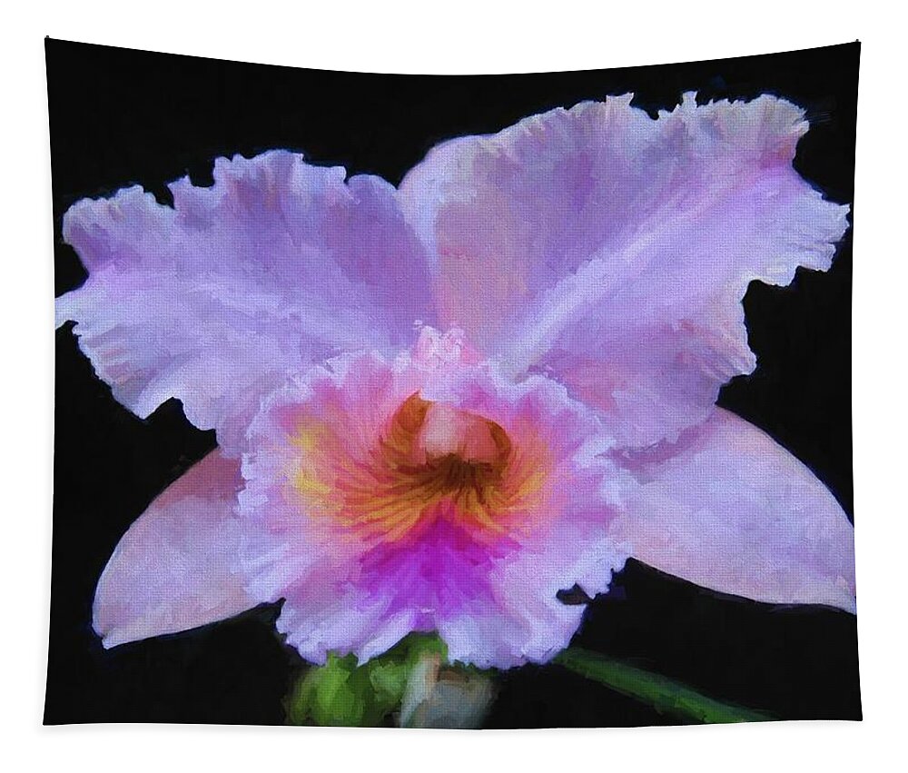 Flower Tapestry featuring the digital art Serendipity Orchid by Charmaine Zoe