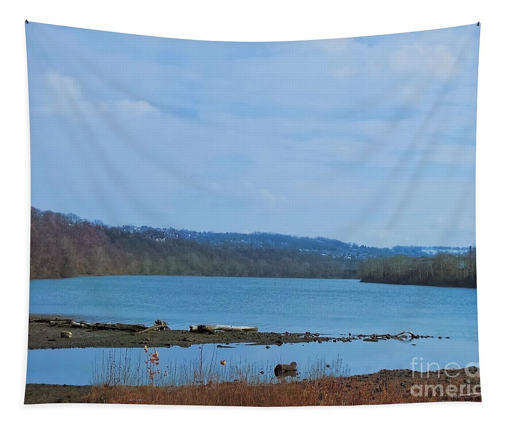 Serene Tapestry featuring the photograph Serene River Landscape by Charlie Cliques