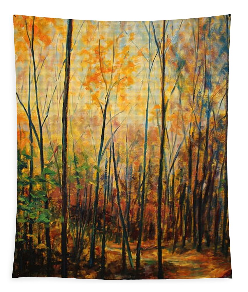  Tapestry featuring the painting Serenity's Path by Daniel W Green