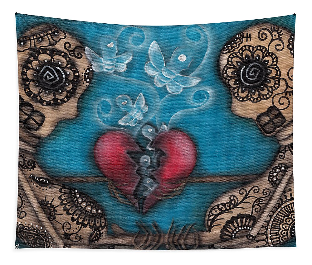 Heart Tapestry featuring the painting Set them Free by Abril Andrade