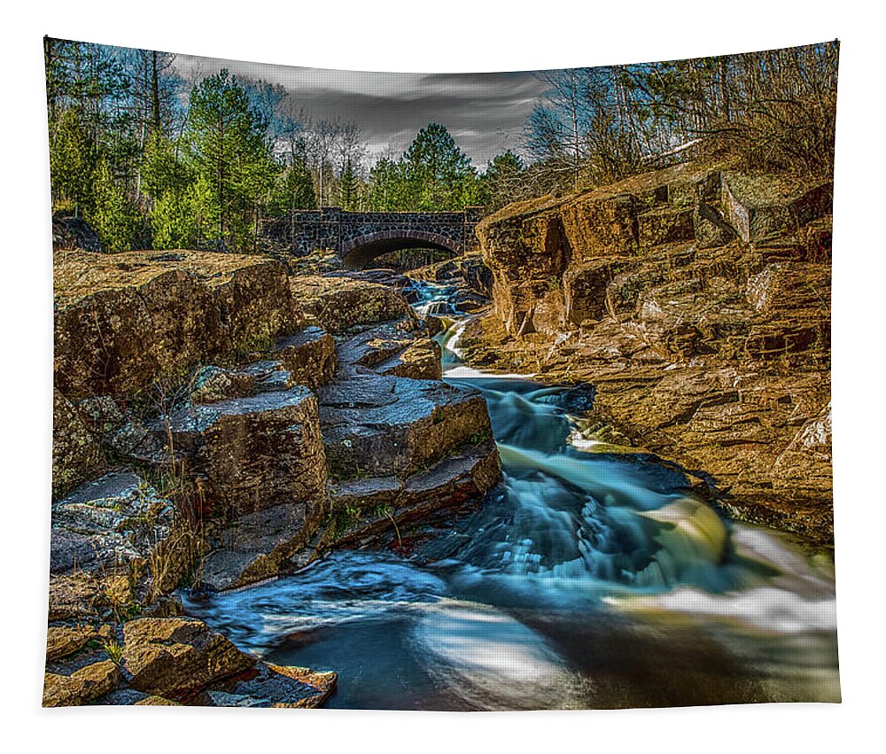 One Of Seven Bridges Tapestry featuring the photograph Seven Bridges road by Paul Freidlund