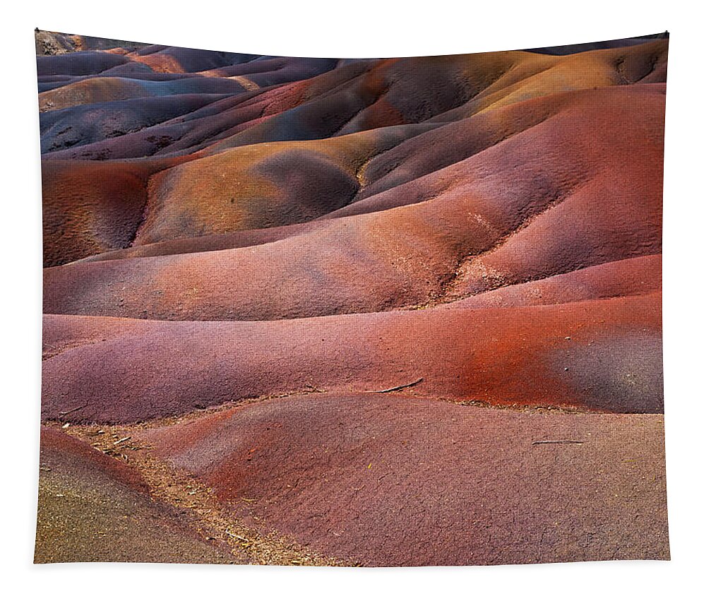 Mauritius Tapestry featuring the photograph Seven Colored Earth in Chamarel 8. Series Earth Bodyscapes. Mauritius by Jenny Rainbow