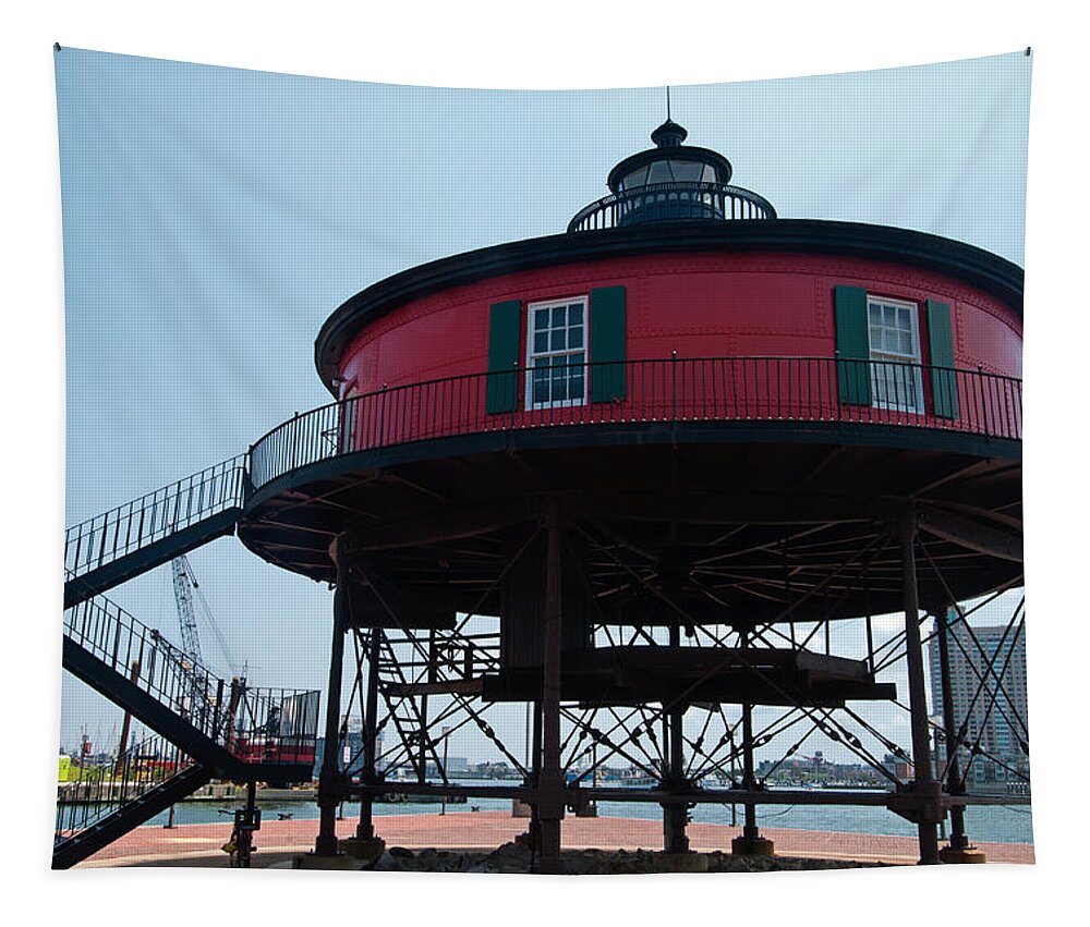 Seven-foot Knoll Lighthouse Tapestry featuring the photograph Seven-Foot Knoll Lighthouse by Paul Mangold